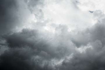 Dramatic black clouds