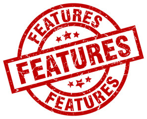 features round red grunge stamp