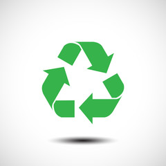 Recycle sign isolated on white background. Vector illustration