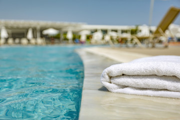 swimming pool and towel 