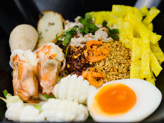 thailand food, noodles  isolated in white background.