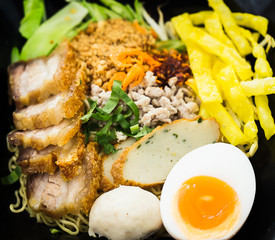 thailand food, noodles  isolated in white background.