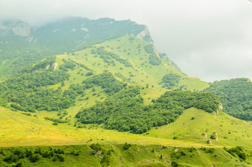 Beautiful view of Ossetian mountains in summer
