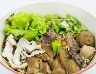 thailand food, noodles  isolated in white background.