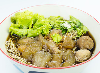 thailand food, noodles  isolated in white background.