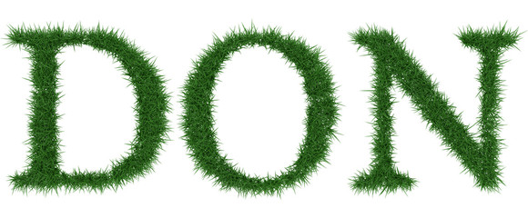 Don - 3D rendering fresh Grass letters isolated on whhite background.