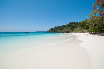 White sand and clear sea water of tafook island of Myanmar