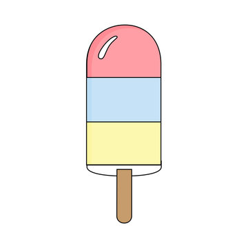 Doodle ice cream vector illustration graphic. Ice lolly, popsicle icon isolated on white background.