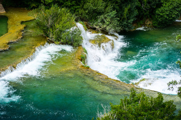 Waterfalls in Krka national Park in Croatia.