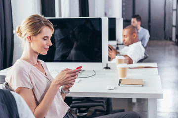 businesswoman using smartphone