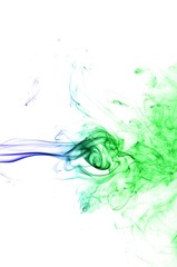 Obraz premium Abstract background wave of smoke.Blue and green wave