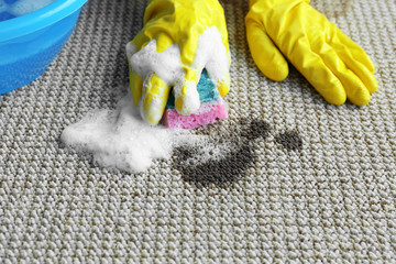 removal of stains from the carpet