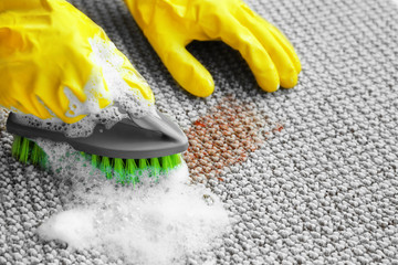 removal of stains from the carpet