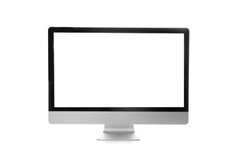 Modern monitor on white background