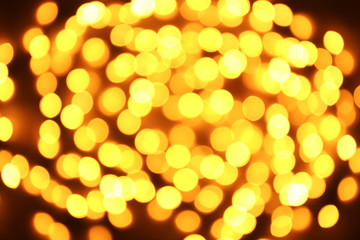 Christmas glowing lights, blurred view