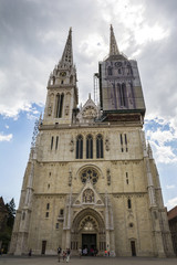 Fototapeta na wymiar Cathedral of Assumption of the Blessed Virgin Mary in Zagreb, Croatia