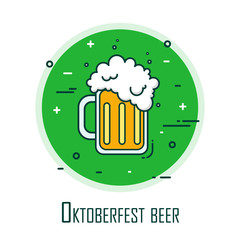 Stylized logo for Oktoberfest with beer mug. Thin line flat design. Vector card.
