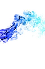 Abstract Light blue smoke on white background, Light blue background,Light blue ink background