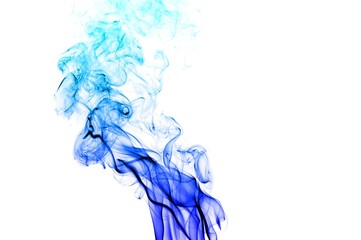 Fototapeta premium Abstract Light blue smoke on white background, Light blue background,Light blue ink background