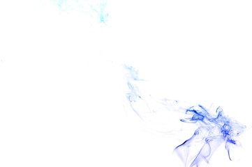 Abstract Light blue smoke on white background, Light blue background,Light blue ink background