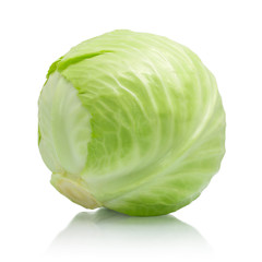 Fototapeta premium Green cabbage isolated on white background