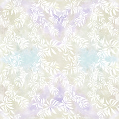 Branches with leaves - a decorative composition. Watercolor. Seamless pattern. Use printed materials, signs, items, websites, maps, posters, postcards, packaging.