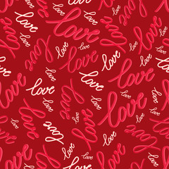 Seamless pattern with words love