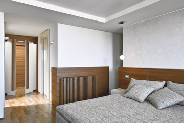 interiors view of a modern bedroom