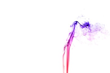 Abstract colorful smoke on white background, smoke background,colorful ink background,red, Blue,beautiful color smoke