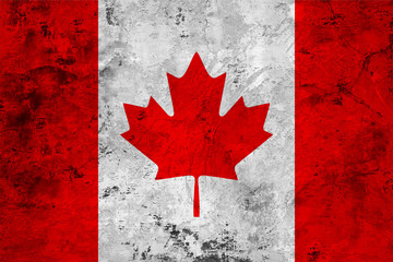 Flag of the Canada close up
