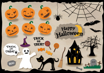 Happy halloween vector design elements