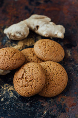Ginger snaps on black