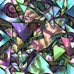 Fototapeta premium 3D render of seamless shatter fractal illustration