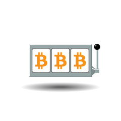 Bitcoin slot reels icon vector illustration
