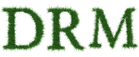 Drm - 3D rendering fresh Grass letters isolated on whhite background.
