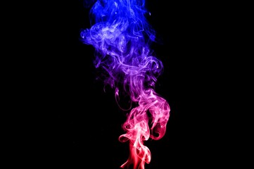 Abstract colorful smoke on black background, smoke background,colorful ink background,red and Blue fire,beautiful color smoke