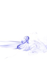 Obraz premium Abstract blue smoke on white background, blue background,blue ink background