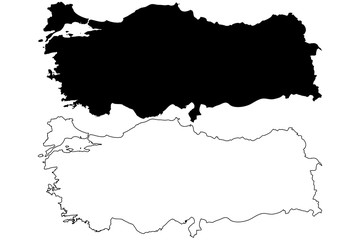 Obraz premium Turkey map vector illustration, scribble sketch Turkey