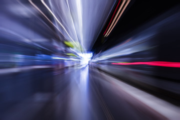 fast train passing by subway station 