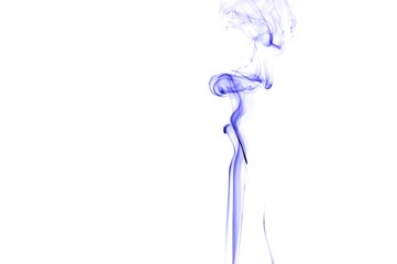 Abstract blue smoke on white background, blue background,blue ink background