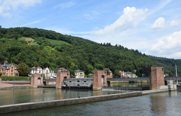 Staustufe am Neckar bei Heidelberg