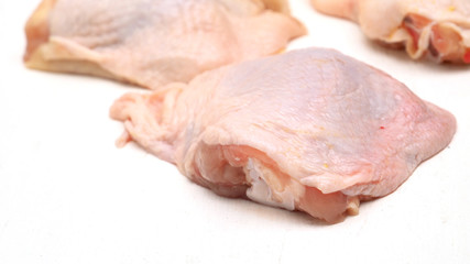Hip Chicken fresh raw materia isolate and macro photo