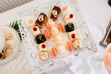 buffet with a variety of delicious sweets, food ideas, celebrati