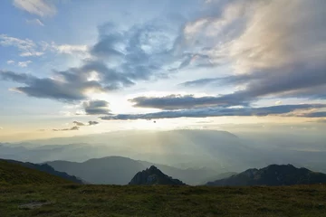 Foto op Canvas Majestic sunset in the mountains landscape. Carpathian, Romania, Europe. © remus20