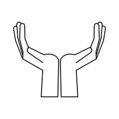 human body concept represented by hand illustration flat and isolated design