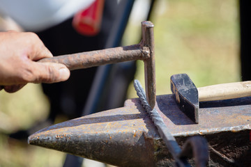 Old tools for metal processing. Ancient craft
