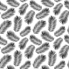 Summer tropical palm tree leaves seamless pattern. Grunge design for cards, wallpapers, backgrounds and natural product.