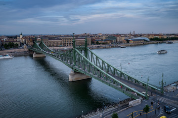 Fototapeta premium Budapest the capital of Hungary crossed by the Danube River
