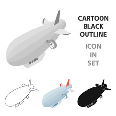 Airship icon in cartoon style isolated on white background. Transportation symbol stock vector illustration. © pandavector