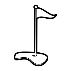 Flag icon Golf sport competition and game theme Isolated design Vector illustration